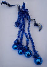 Indlæs billede til gallerivisning Blå julepynt til juletræ mm