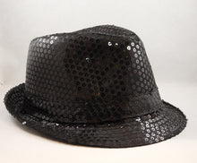 Indlæs billede til gallerivisning Hat med palietter sort eller sølvfarvet
