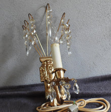 Indlæs billede til gallerivisning Vintage væglampe med krystaller
