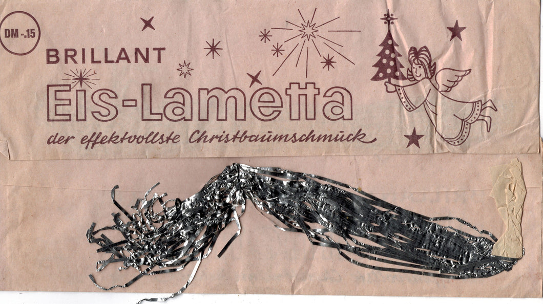 Gammel tung lametta sølvfarvet