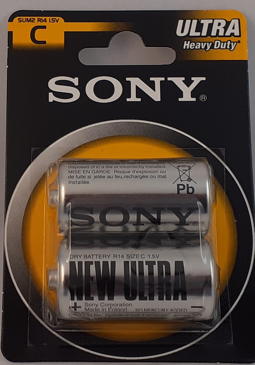 2 Batterier størrelse C Sony ultra