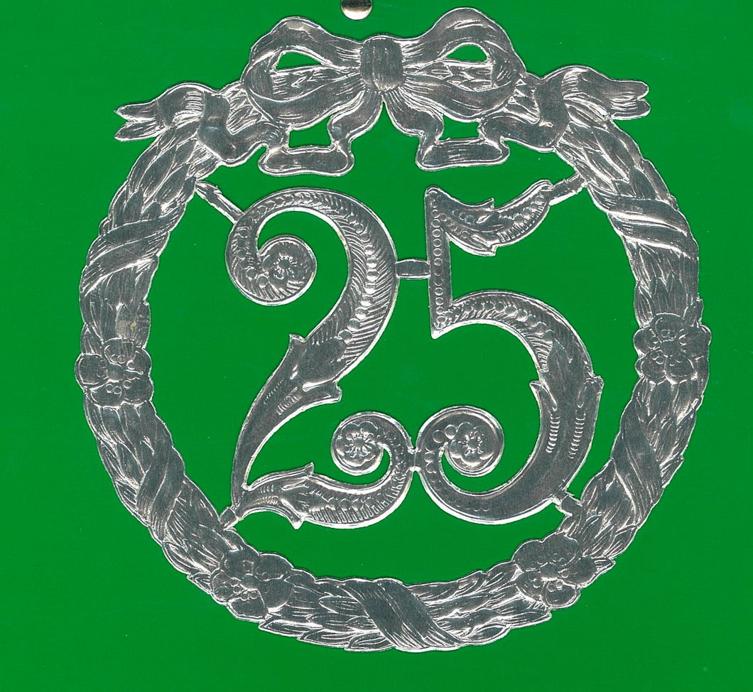 Sølv krans 25 sløjfe