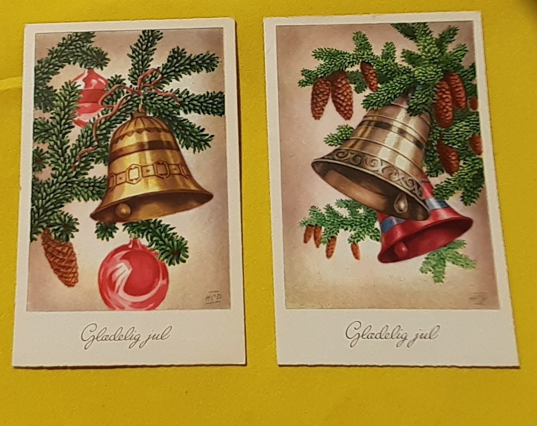 Gamle julekort med klokker