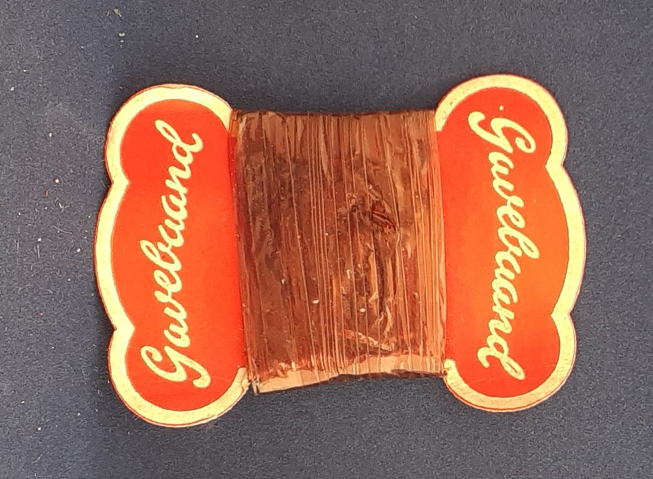 Gammel cellofan gavebånd orange pap