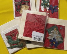 Indlæs billede til gallerivisning 5 små julekort med filt pynt juleklokke
