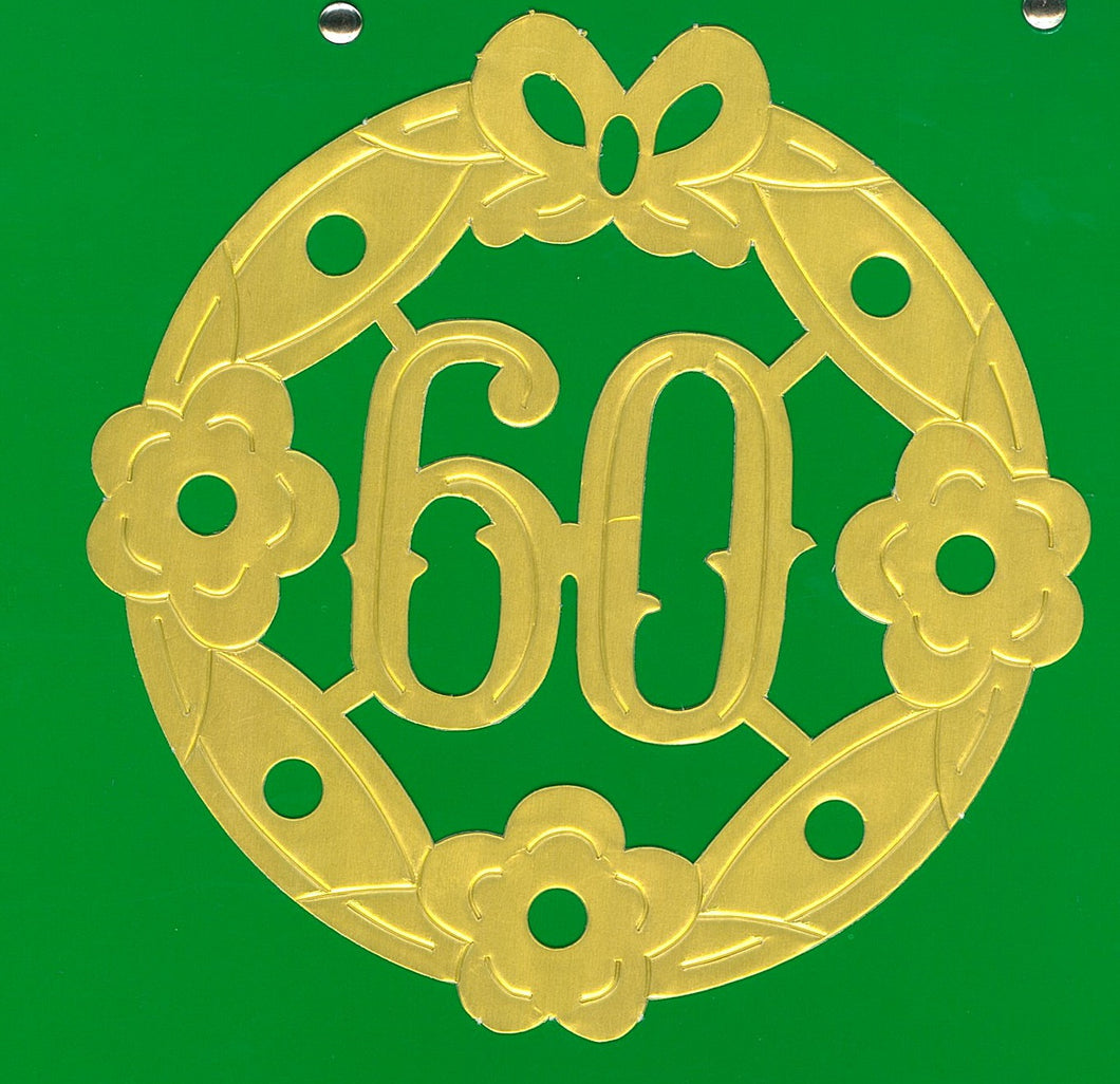 Guld krans 60 med blomster