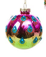 Indlæs billede til gallerivisning Fine dekorerede glas julekugler i flotte farver
