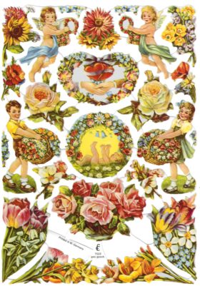 Glansbillede med blomster nr 7022