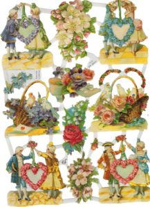 Glansbillede med blomster nr 7177