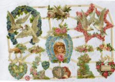 Glansbillede med blomster glimmer nr 7233