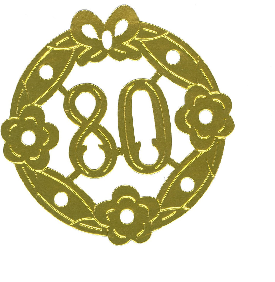 Guld krans 80 med blomster