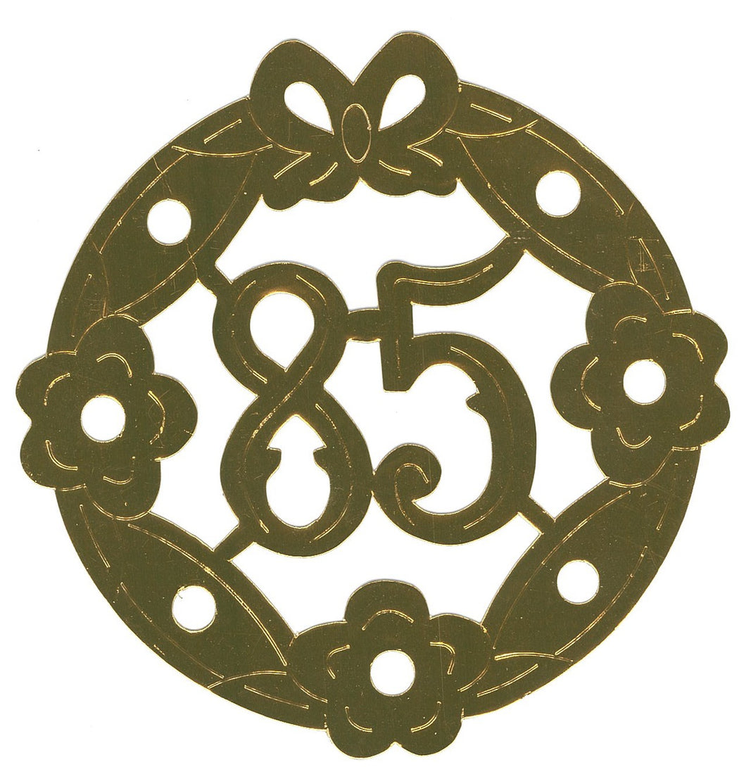 Guld krans 85 med blomster