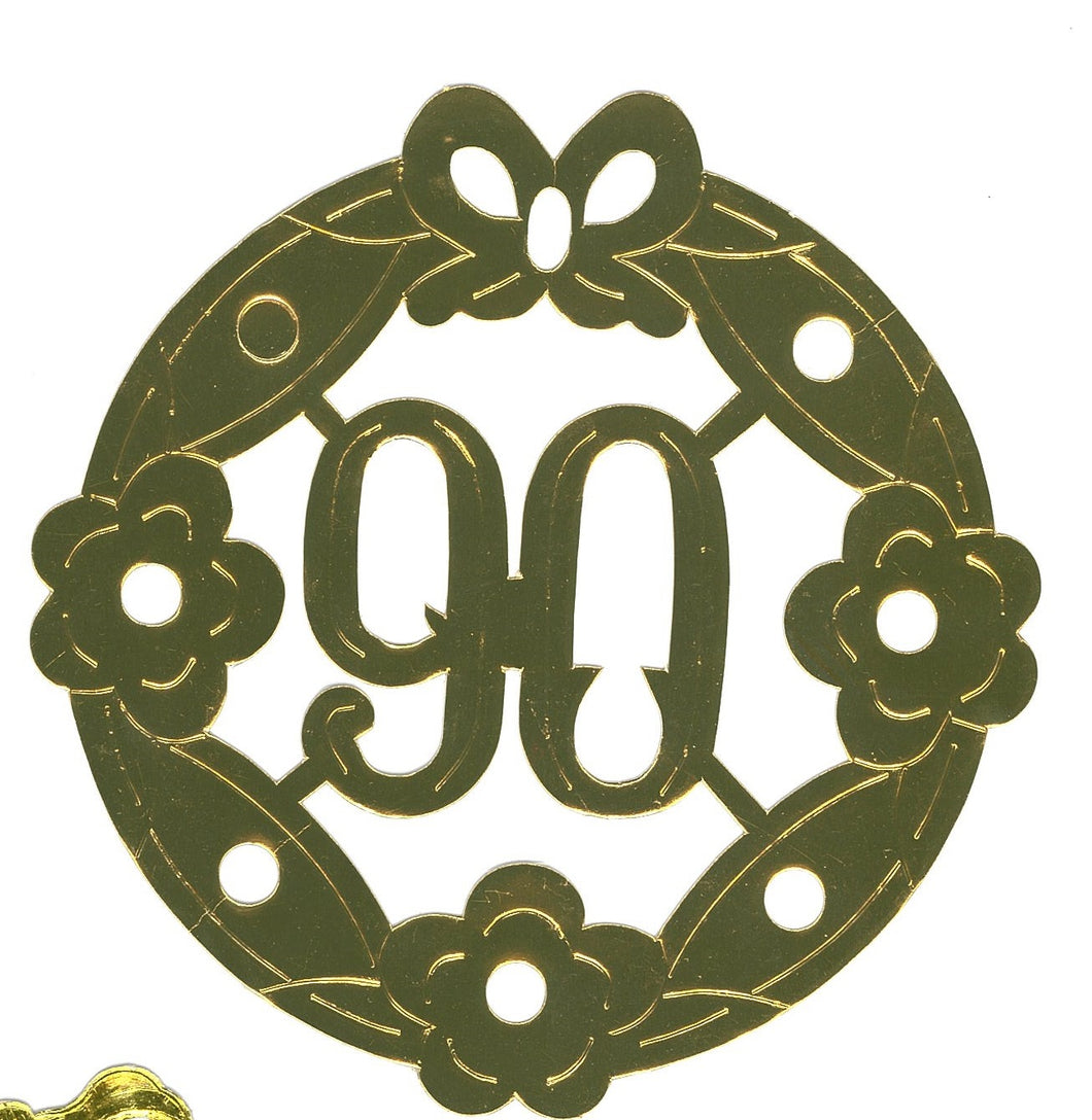 Guld krans 90 med blomster