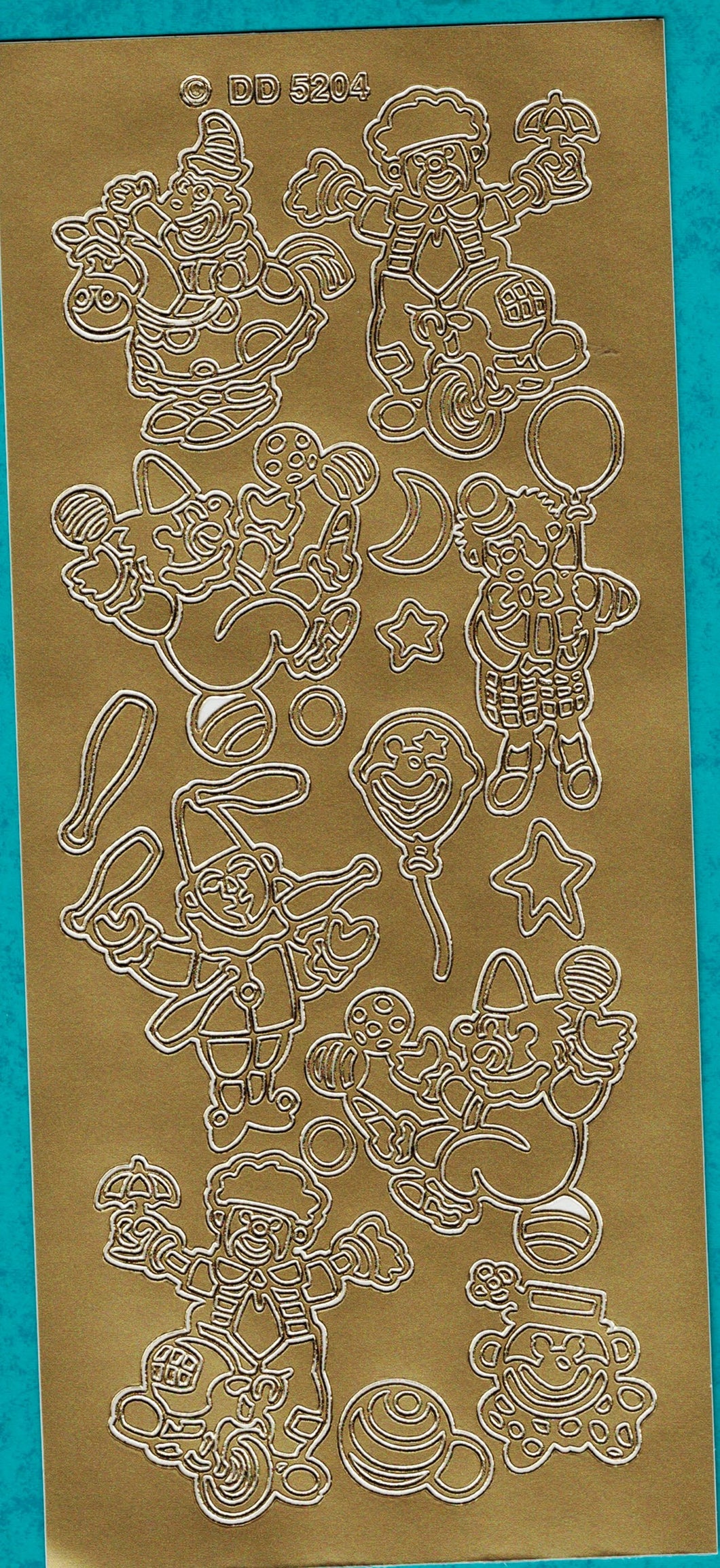 Stickers klovn DD5204 guld