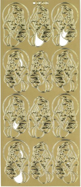 Stickers jomfru Maria guldfarvet DD7015