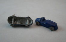 Indlæs billede til gallerivisning Gamle tin racerbiler fra 1930´erne med små hjul (0,6 cm)
