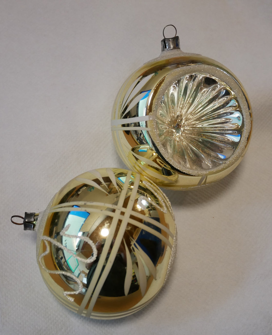 Gammel glaskugle reflektorer 4 - 6,5 cm med mønstre