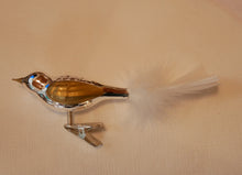 Indlæs billede til gallerivisning Ældre glaspynt fugle med fjerhale til juletræet
