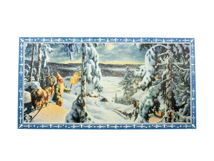 Julefrise med nisse med fakkel