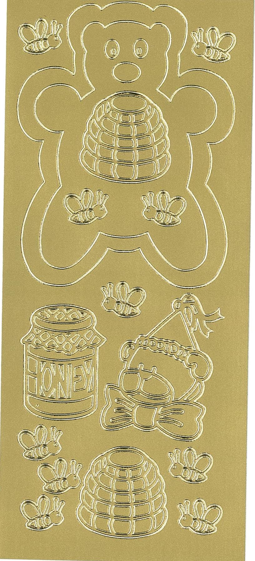Stickers bamse bi guld