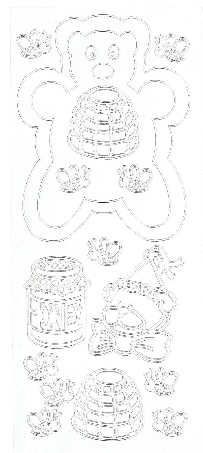 Stickers bamse bi sølv