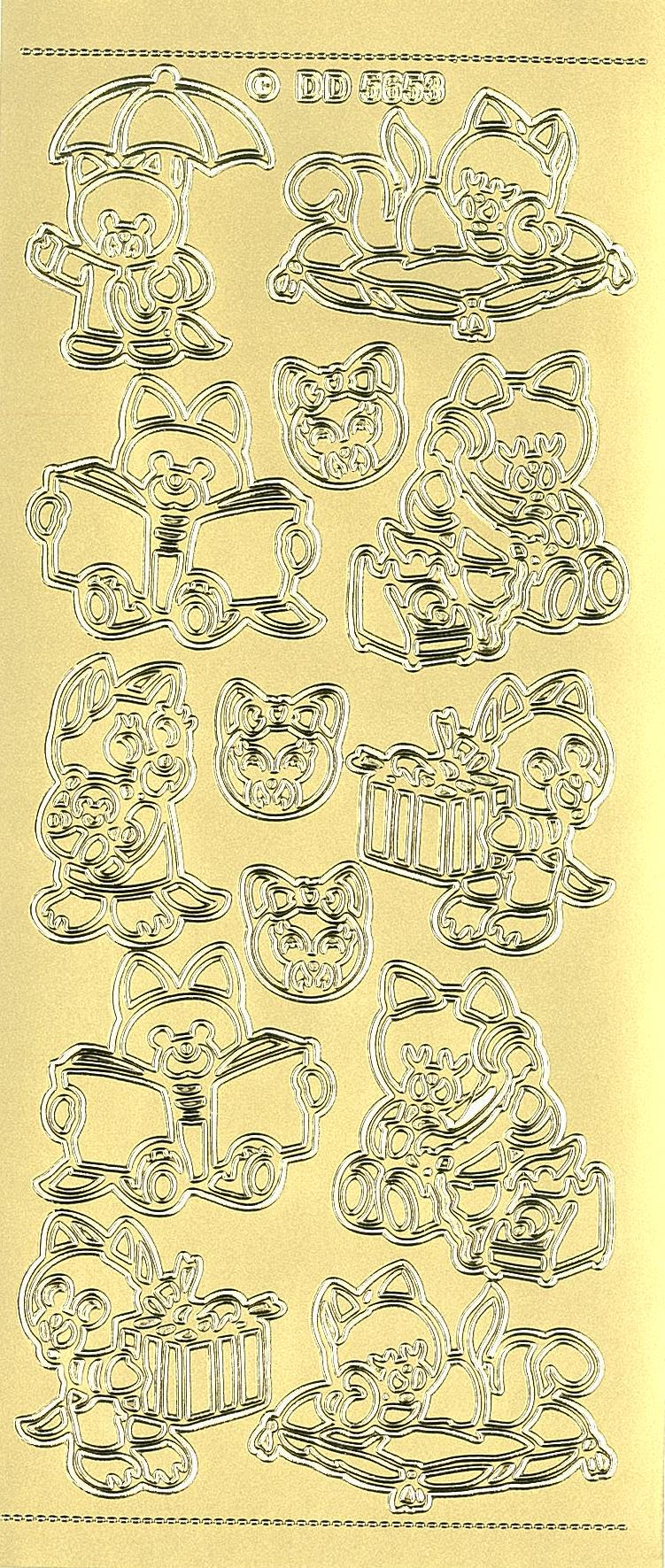 Stickers bamse guld DD5653