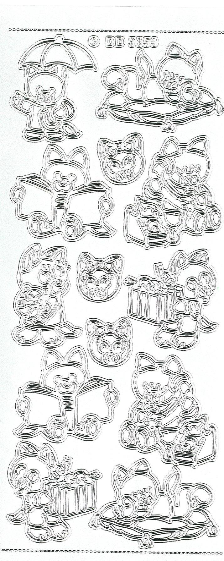 Stickers bamse sølv DD5653