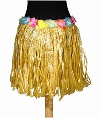 Naturfarvet Hula skørt med blomster 66-100 cm