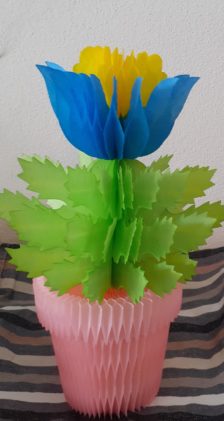 Fold ud fantasi blomst lyserød 29 cm høj