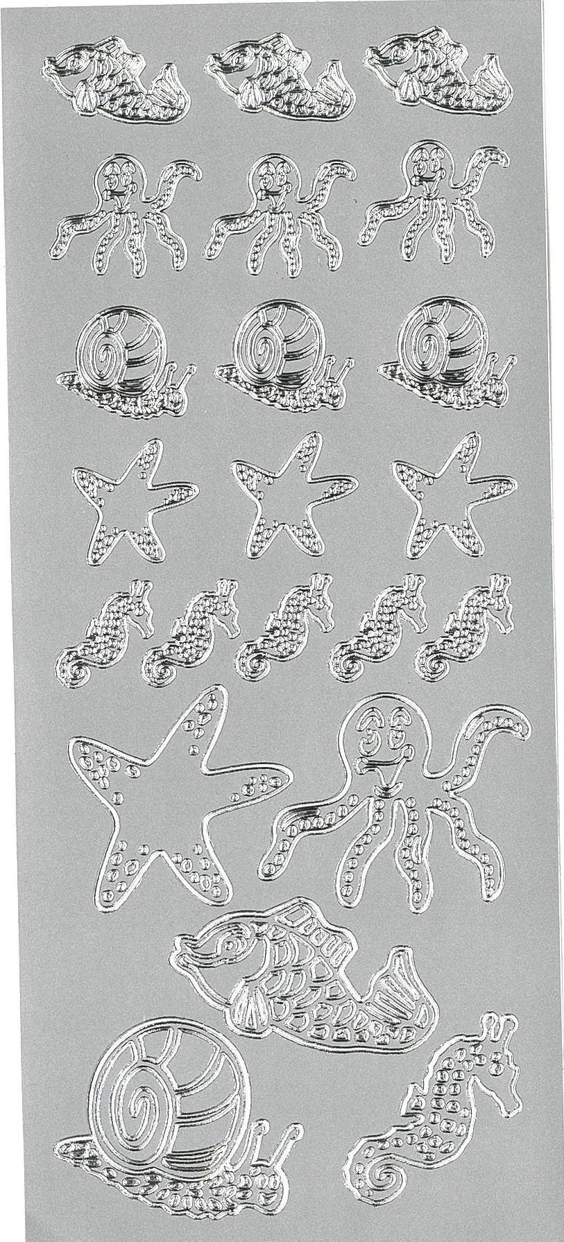 Stickers blæksprutte sølv