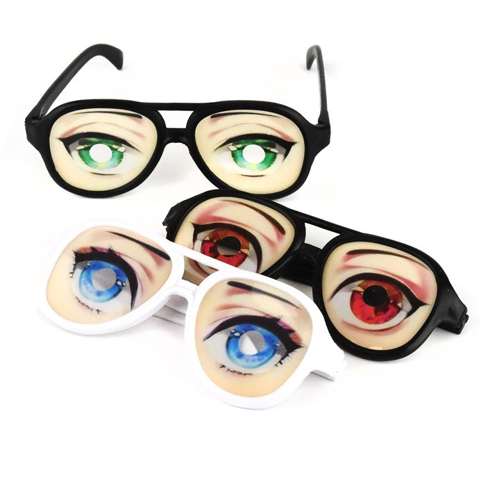 Sjove briller med øjne hvide eller sorte