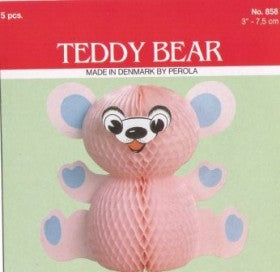 Lyserød bamse 7,5 cm