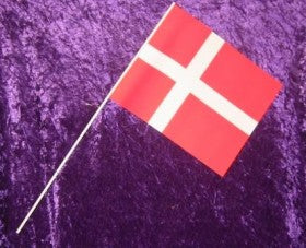 Dannebrogs flag på pind A6 10 x 14 cm