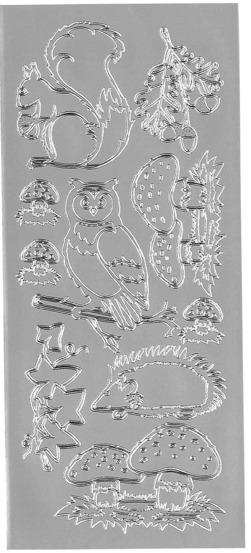 Stickers egern og ugle sølv