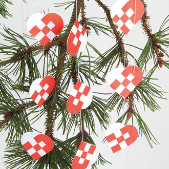 Julehjerter på snor til juletræ