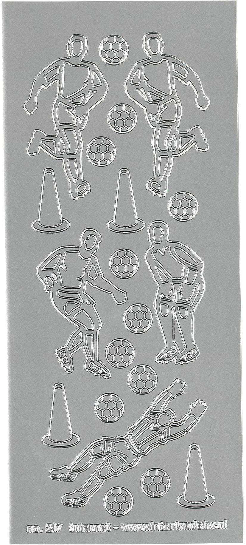Stickers sport fodbold 217 sølv