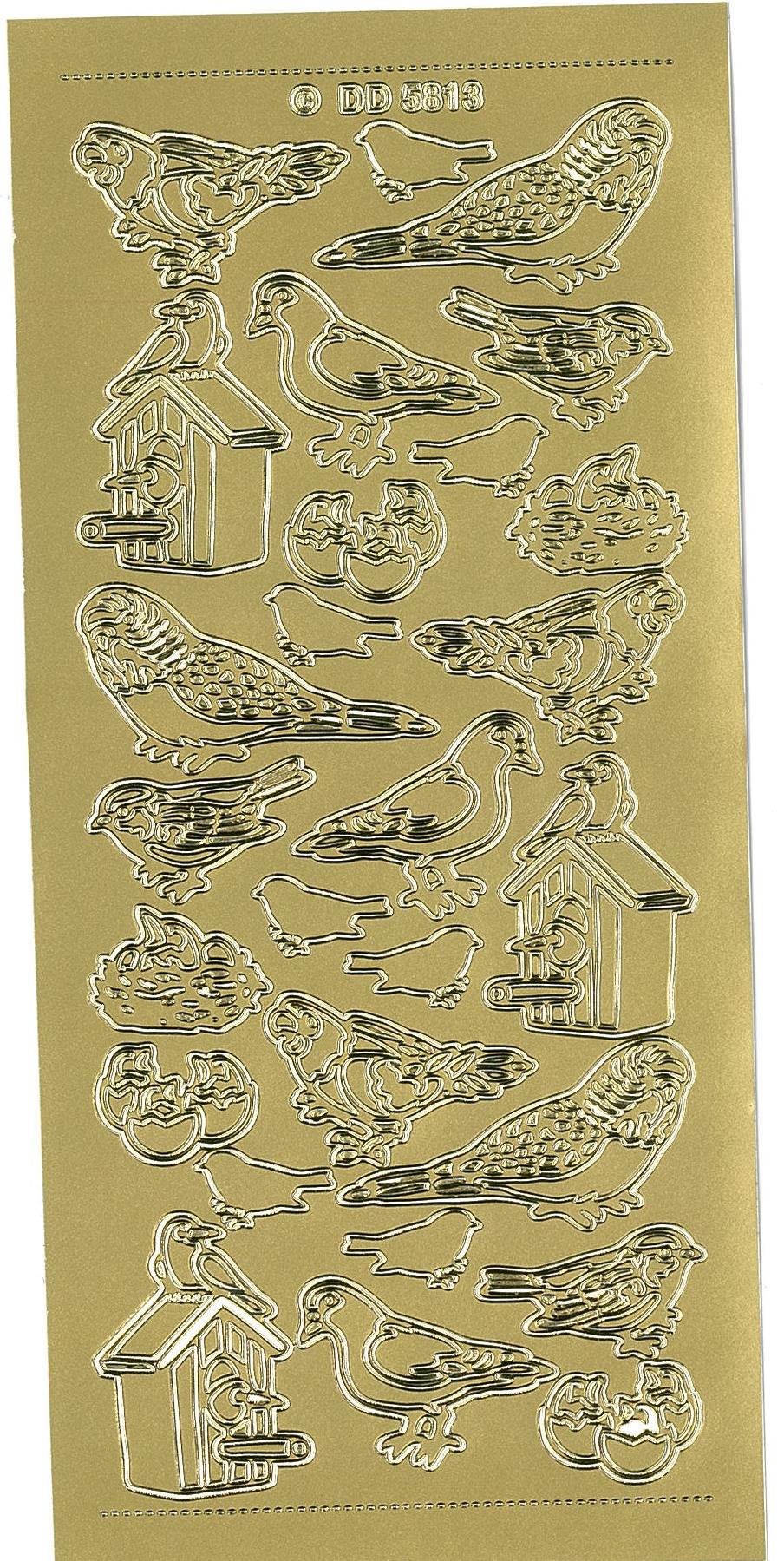 Stickers DD5813 fugle guld