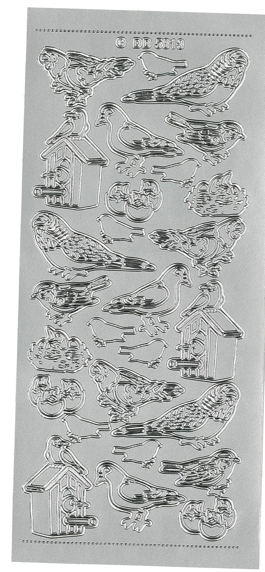 Stickers DD5813 fugle sølv