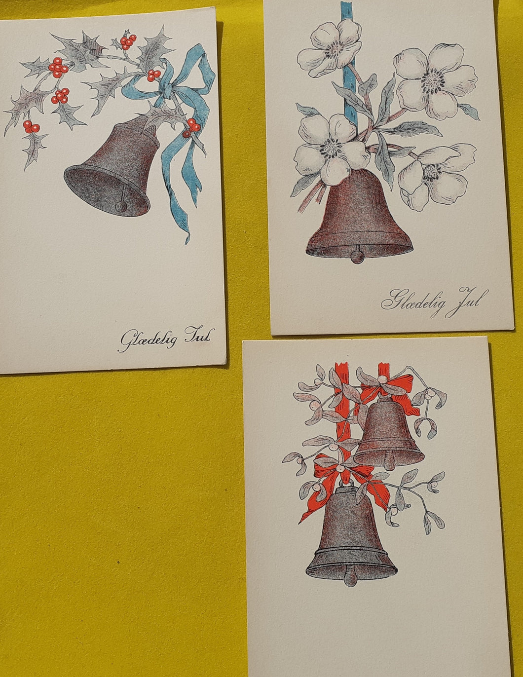 Gamle julekort med klokker