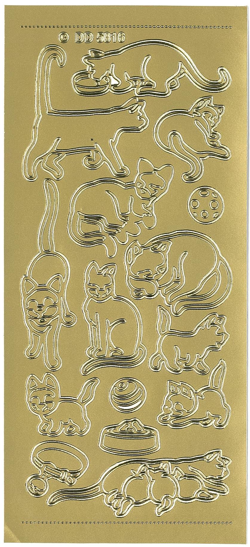 Stickers katte DD5816 guld