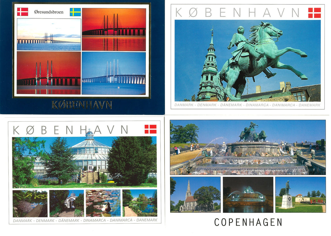 4 Postkort København Absalon, Øresundsbroen mm