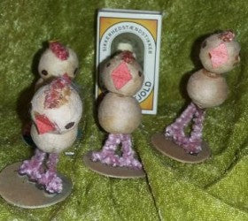 4 x Fine små vatkyllinger fra 1940´erne