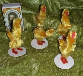 4 stk retro kyllinger fra 1970´erne