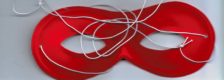 Domino maske i stof materiale flere farver