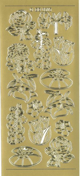 Stickers blomster DD6506 guld