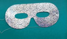Harlekin maske karton sølvfarvet