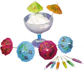 12 Små paraplyer til is eller drinks