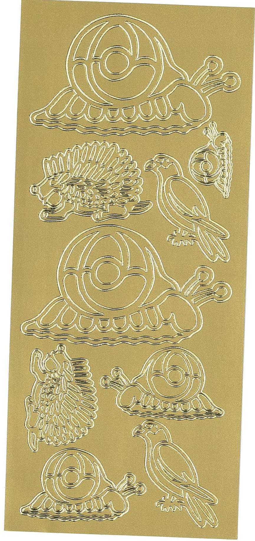 Stickers snegle guld