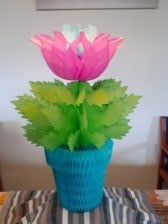 Fold ud fantasi blomst tyrkis 29 cm høj