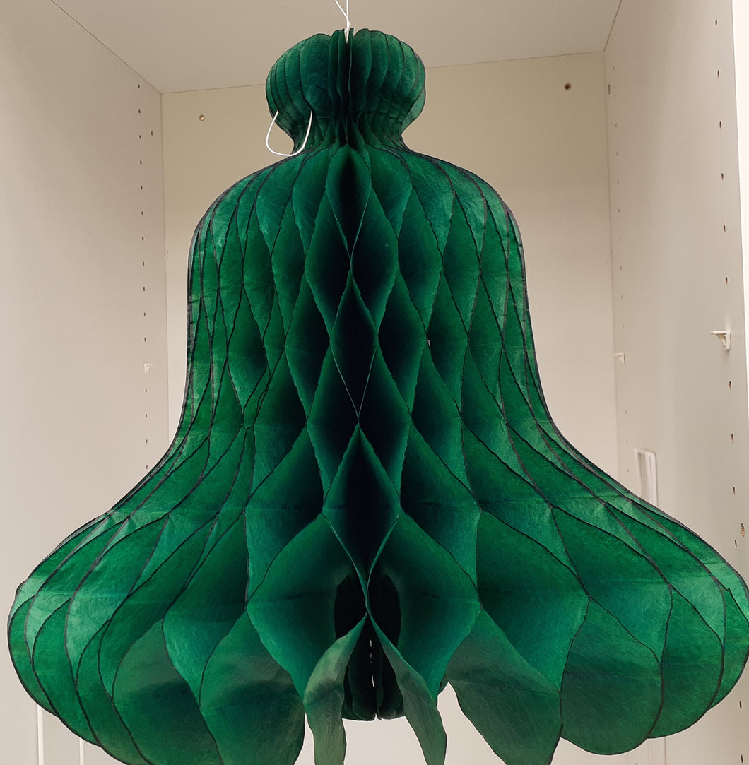 Grøn Klokke i papirvæv 42 cm